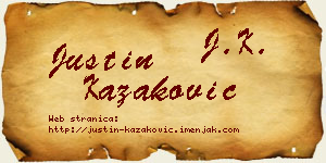Justin Kazaković vizit kartica